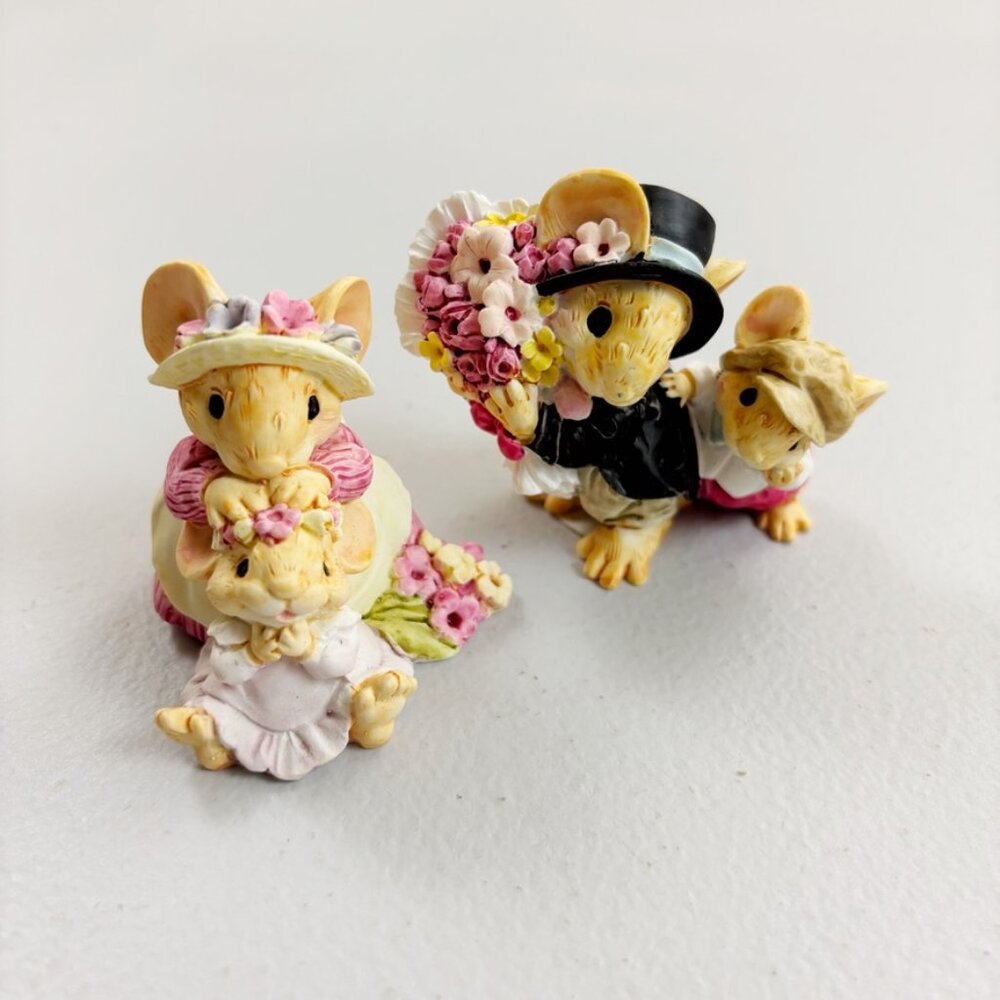 LITTLE CHEESERS Mouse Figurines Mama Sweet Cicely Woody & Truffle Set Of 2 GANZ